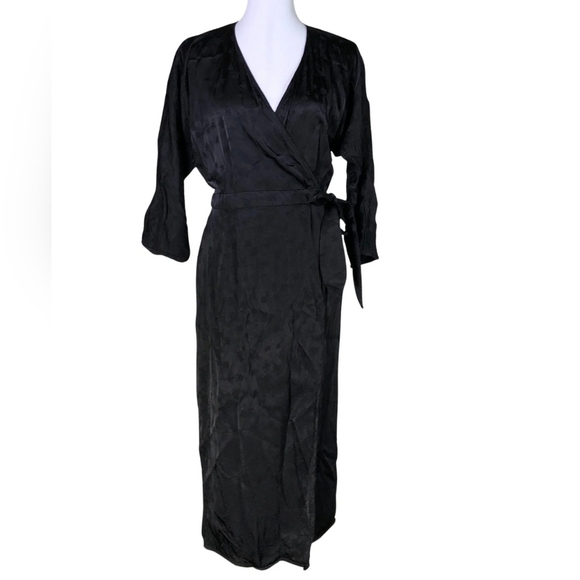 & Other Stories Belted Wrap Midi Dress - 10 Quiet Luxury Wedding Guest Nwot - Picture 1 of 12